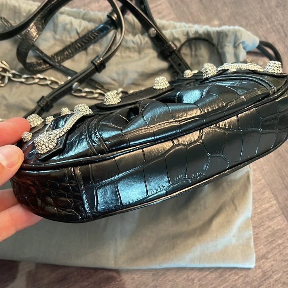 Balenciaga Women's Black Le Cagole Mini Purse With Chain - Picture 2 of 6